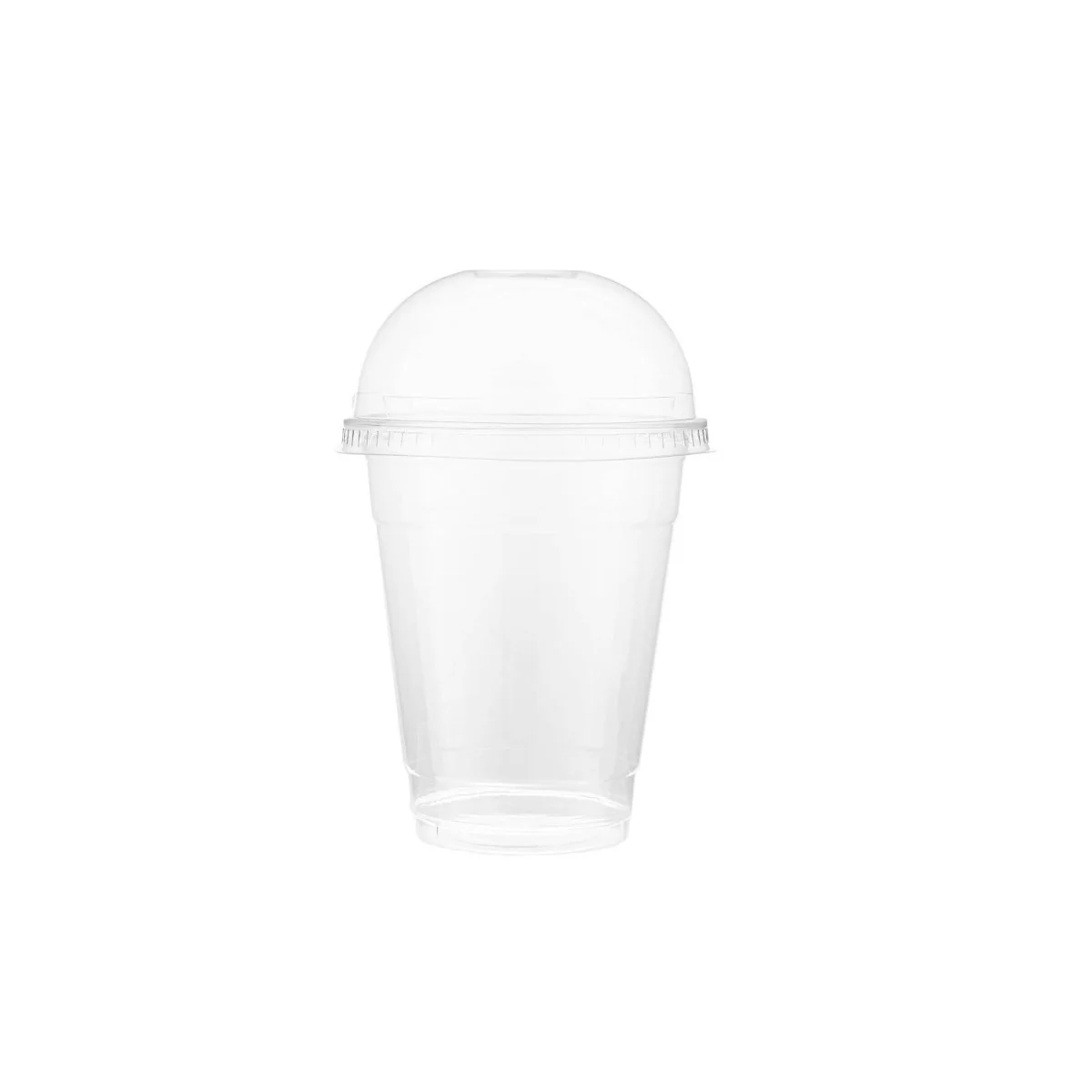 PET Clear Juice Cup 12 oz + Dome Lid with Hole | 500 Pieces Each
