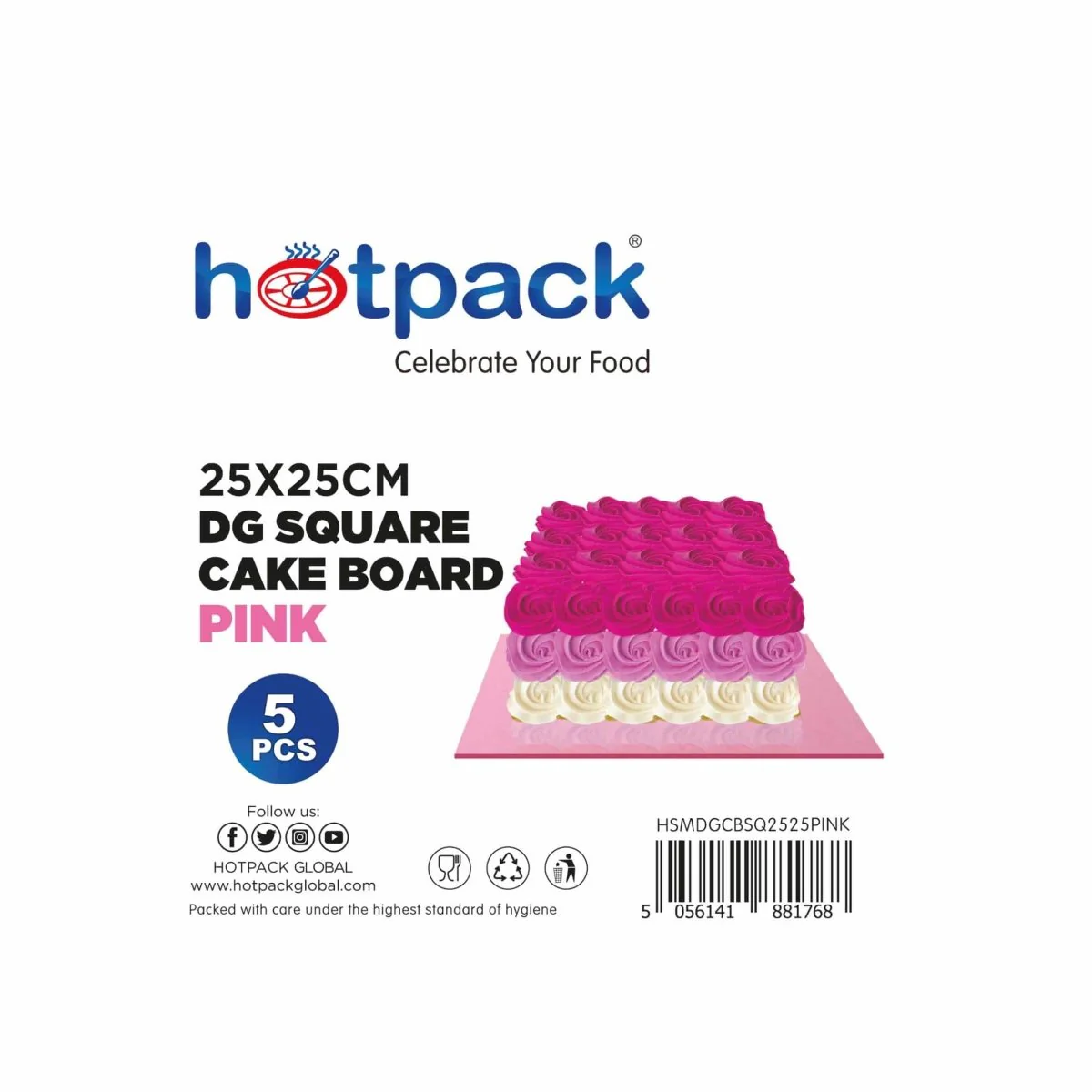 Pink Square Cake Board 5 Pieces - Image 12