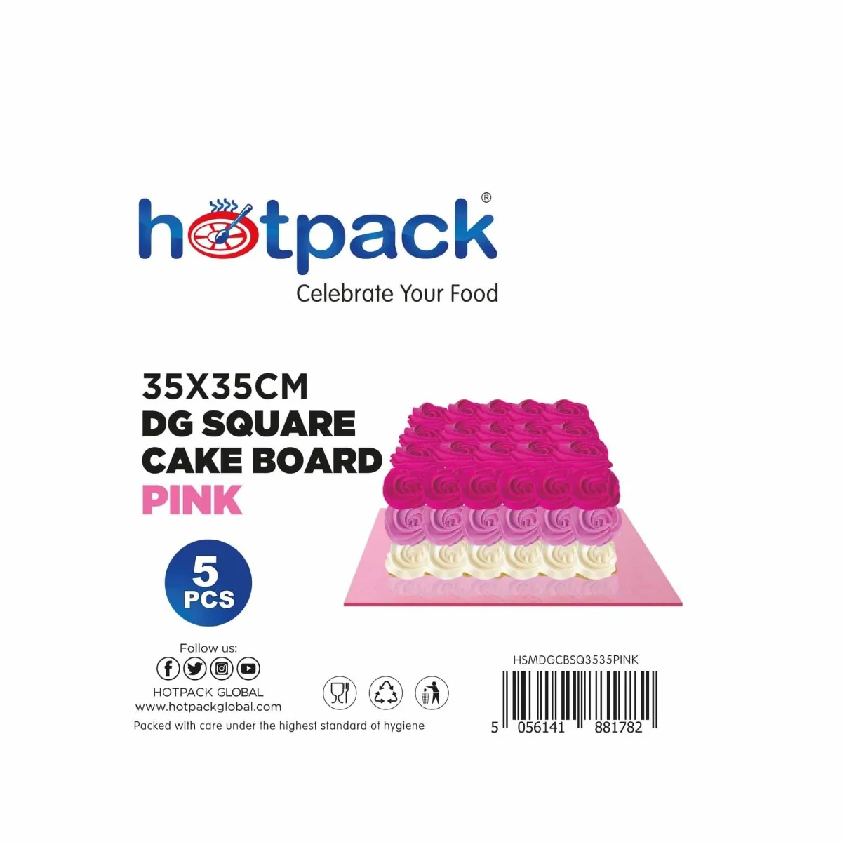 Pink Square Cake Board 5 Pieces - Image 22