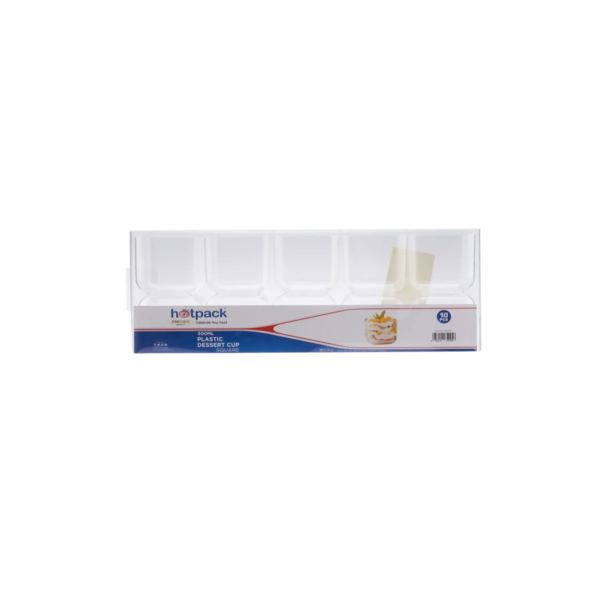 Plastic Clear Square Desert Cup - Image 4