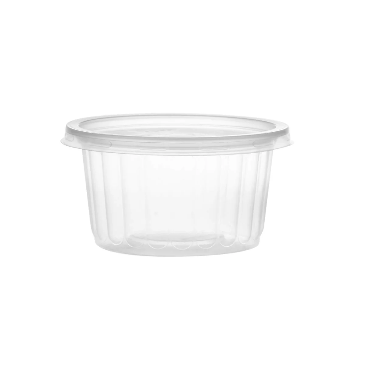 Plastic Ribbed Clear Round Container - Image 11