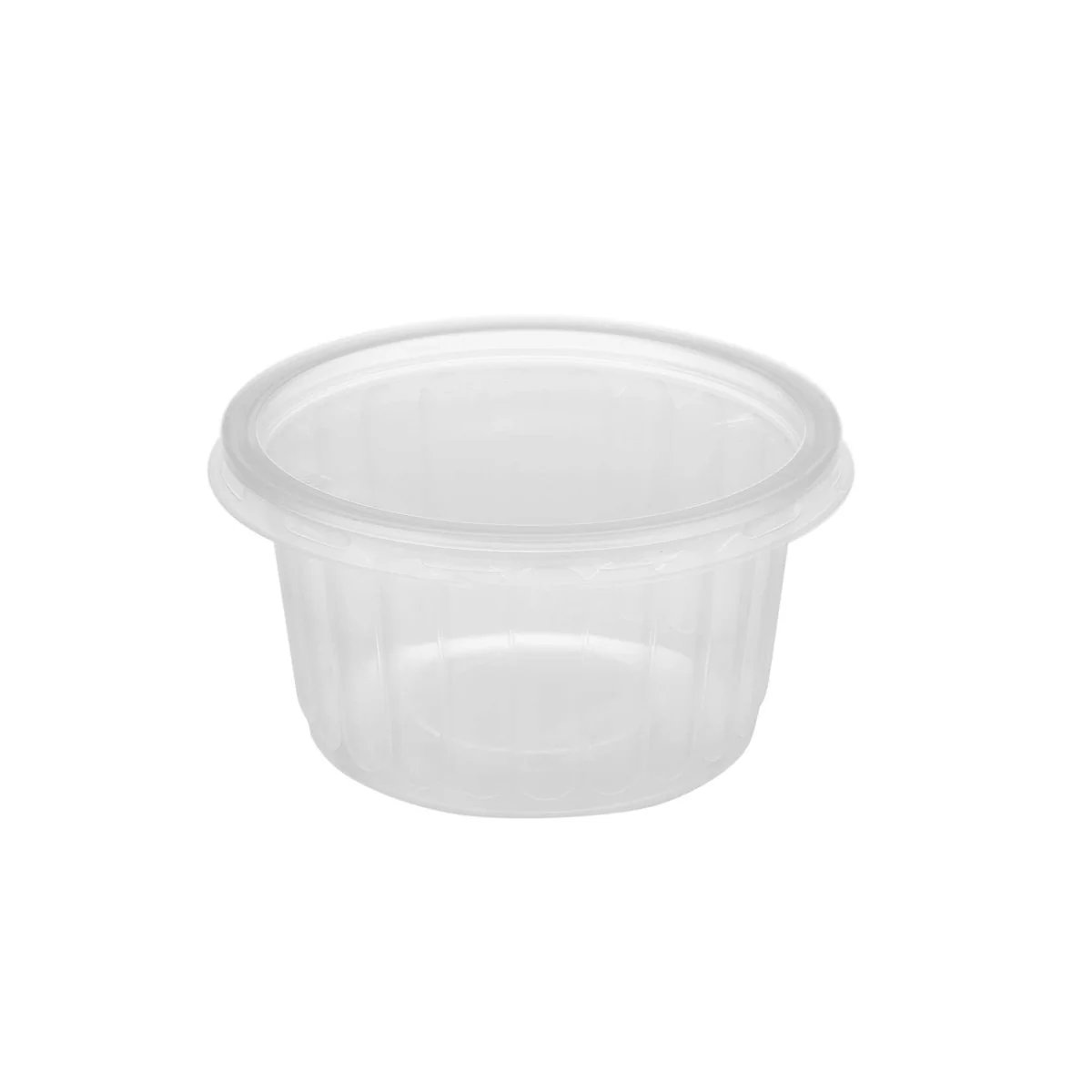Plastic Ribbed Clear Round Container - Image 12