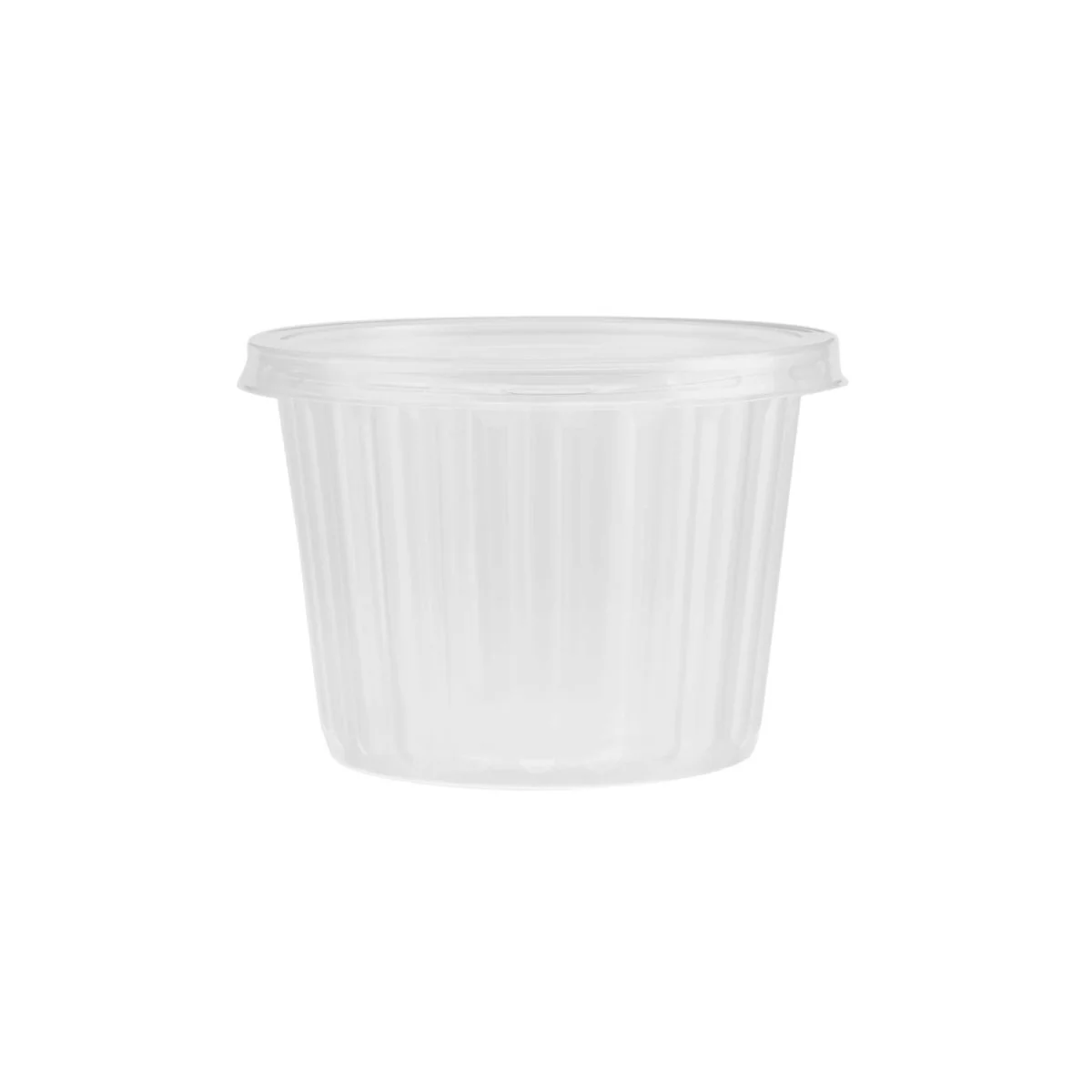 Plastic Ribbed Clear Round Container - Image 15