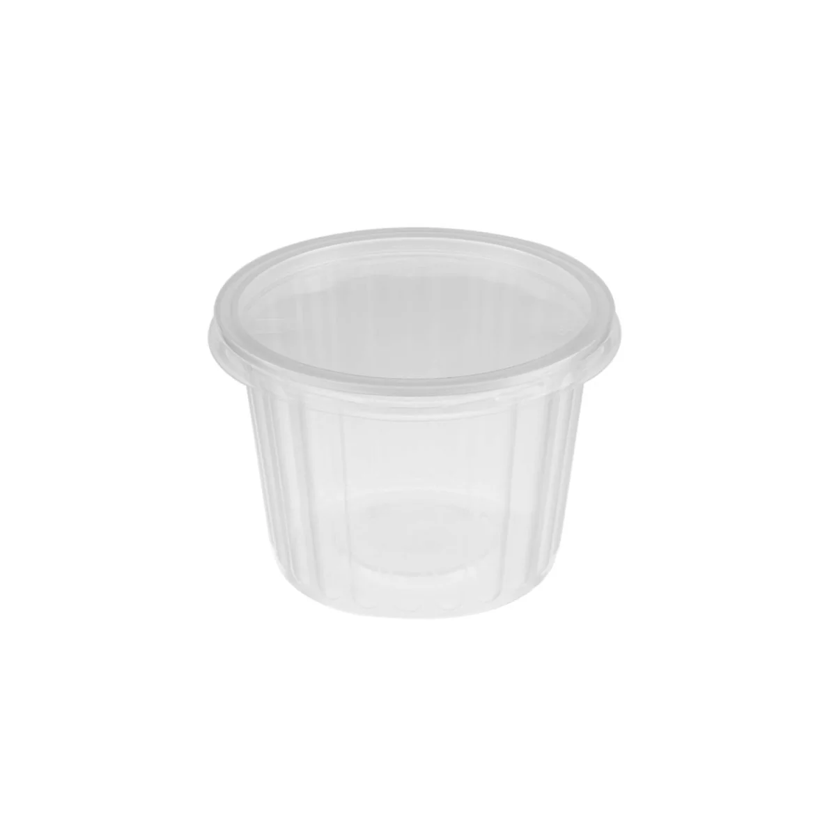 Plastic Ribbed Clear Round Container - Image 16