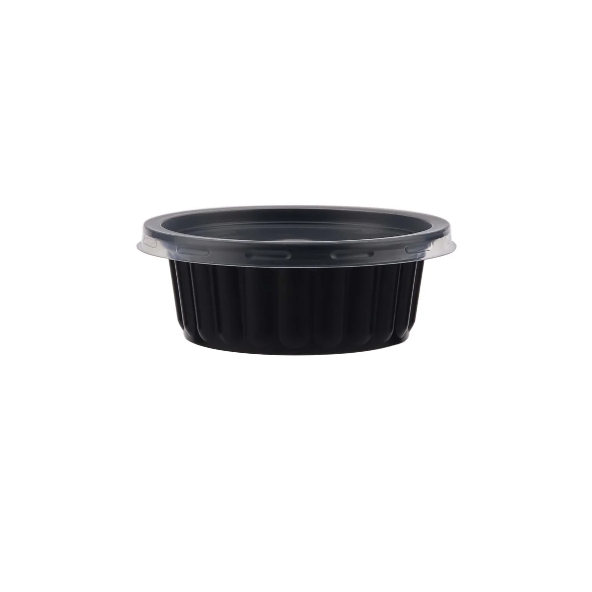 Plastic Ribbed Round Black Container - Image 5