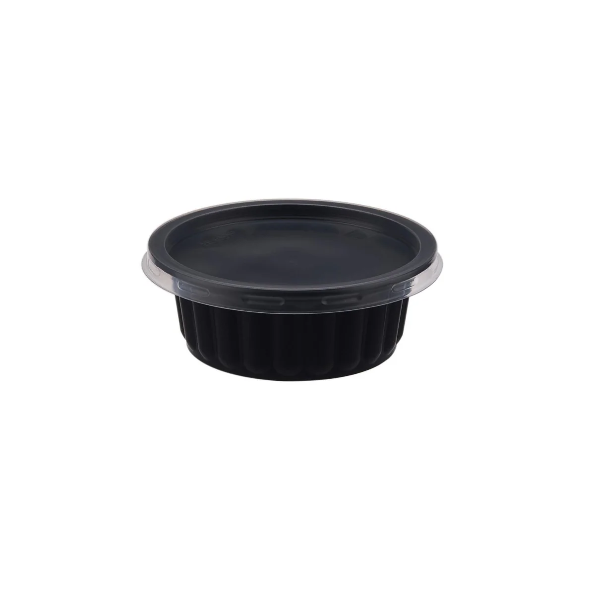 Plastic Ribbed Round Black Container - Image 7