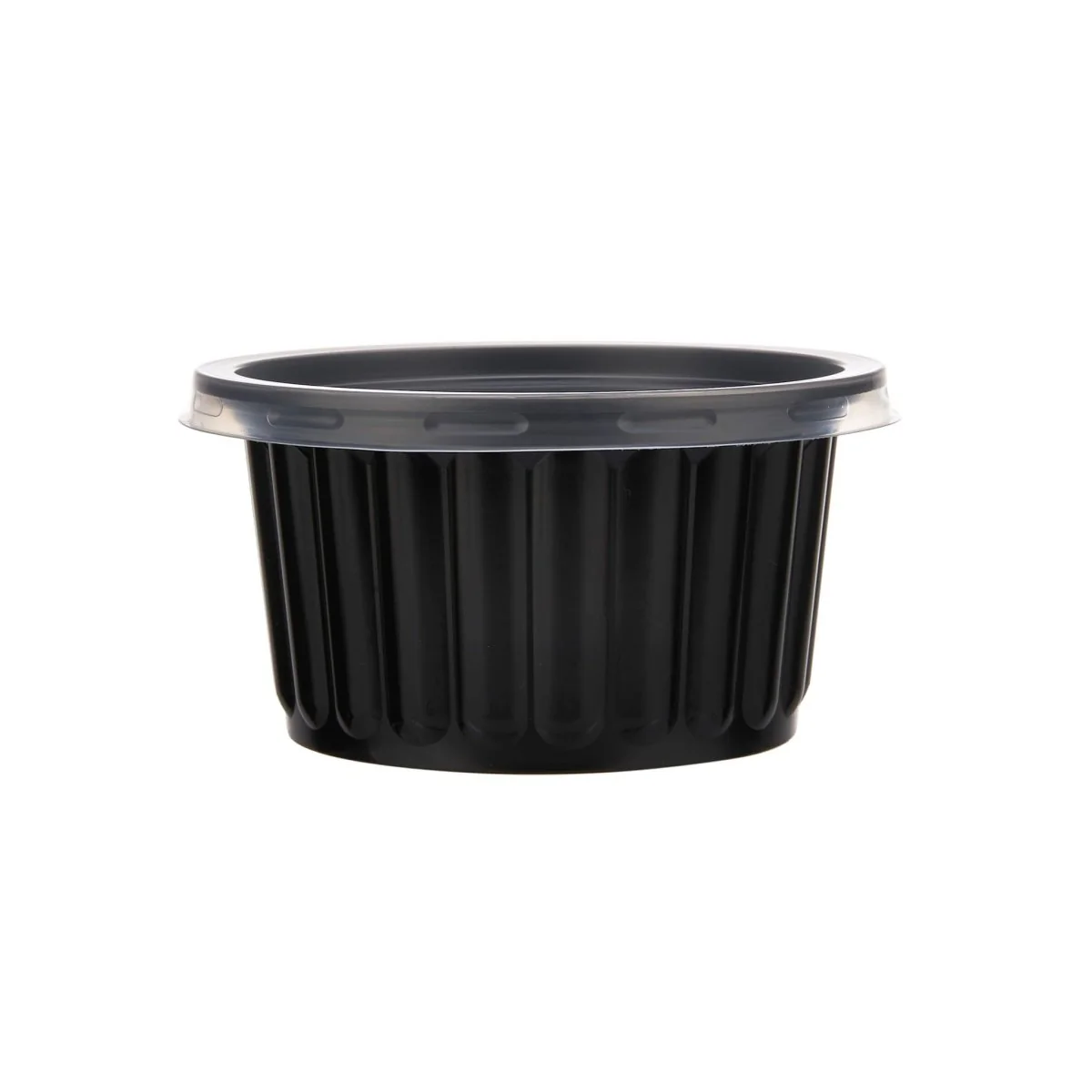 Plastic Ribbed Round Black Container - Image 9