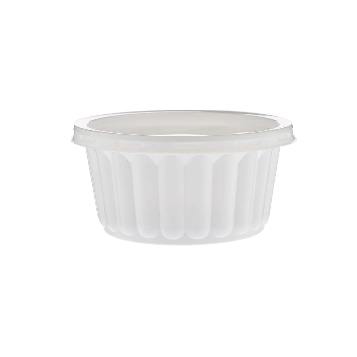 Plastic Ribbed Round Container White - Image 13