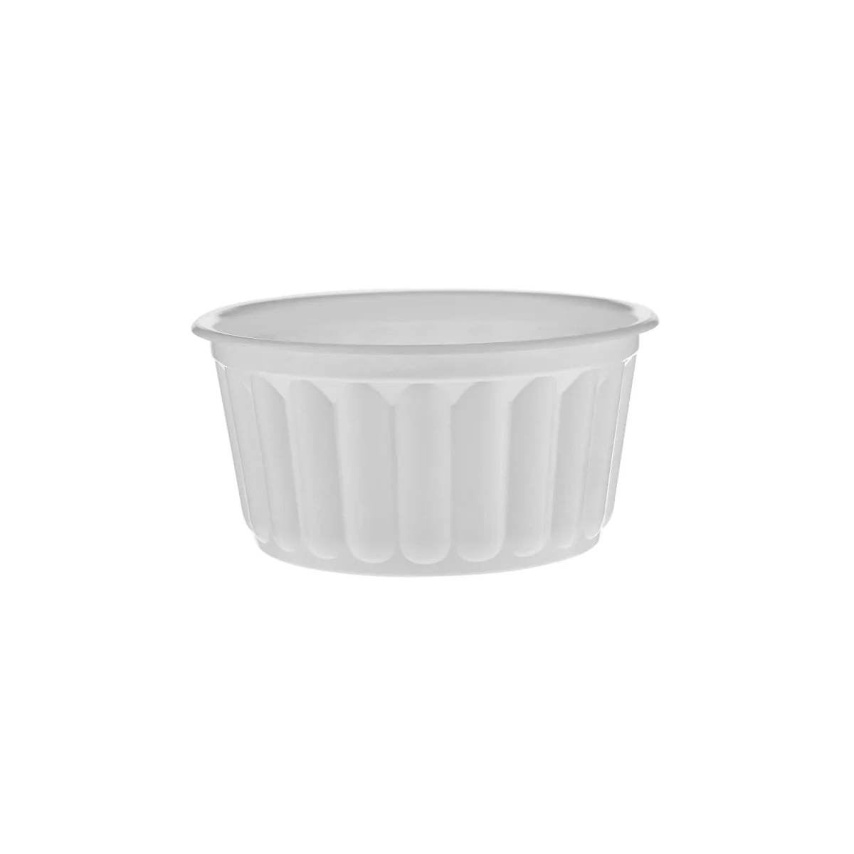 Plastic Ribbed Round Container White - Image 15