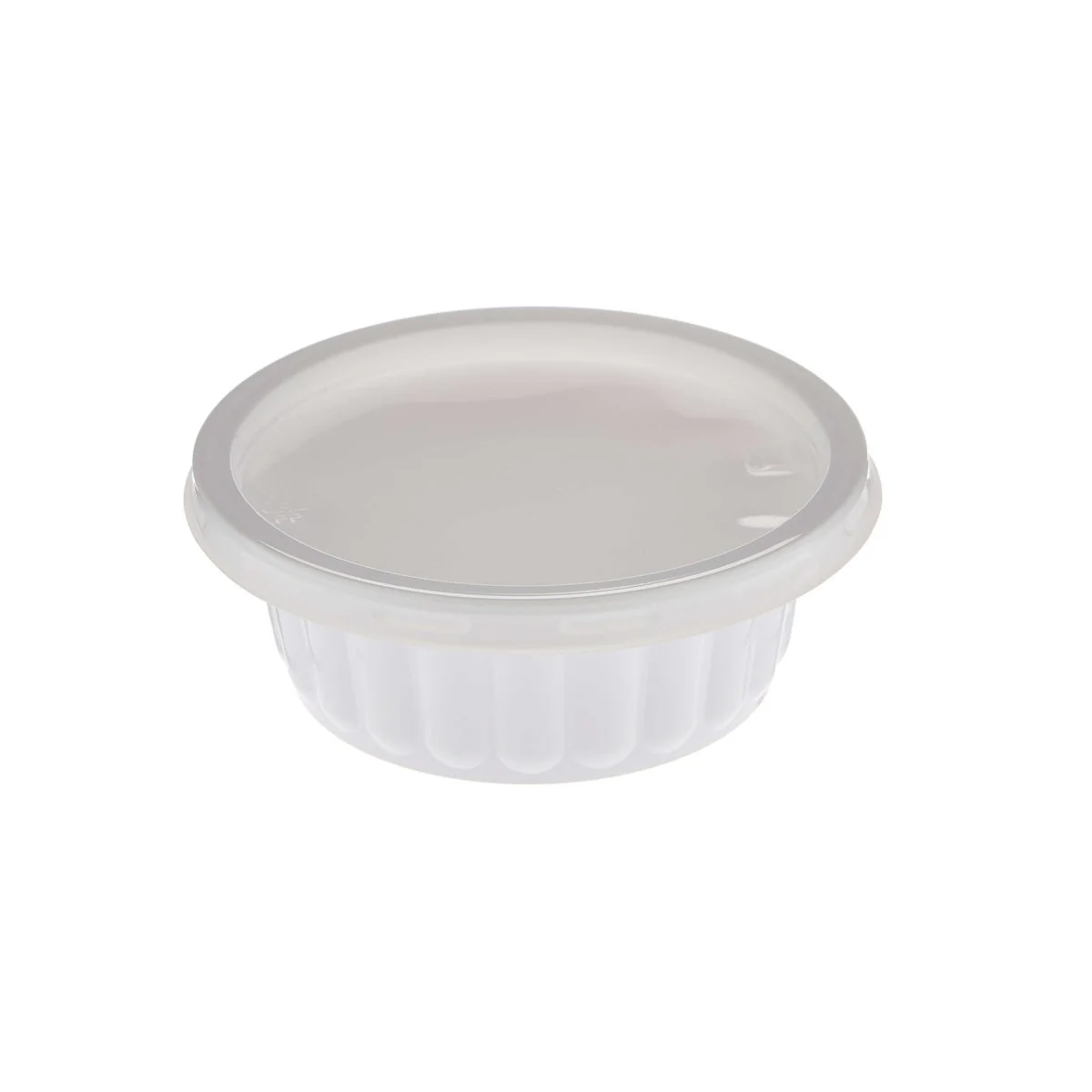 Plastic Ribbed Round Container White - Image 2