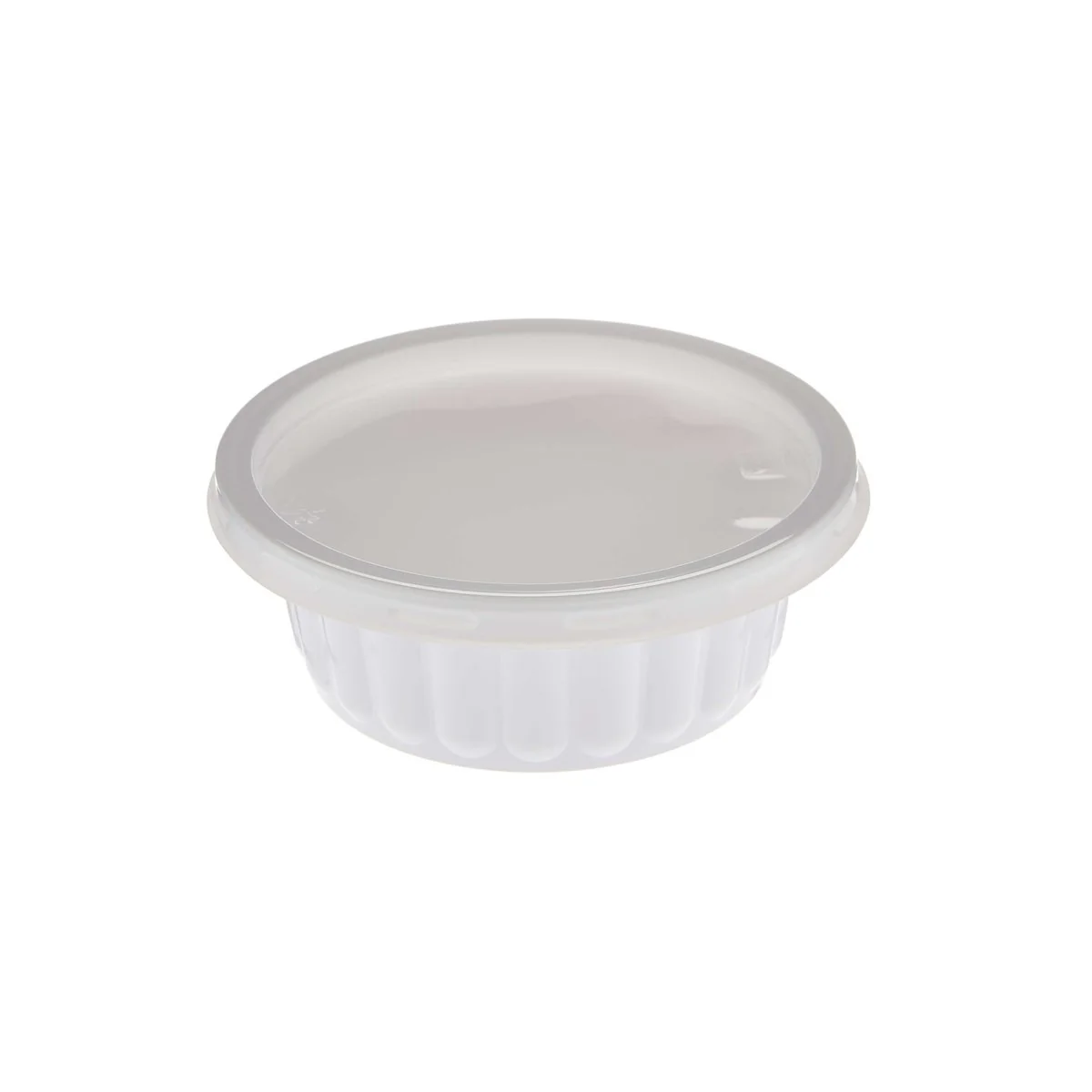 Plastic Ribbed Round Container White - Image 6