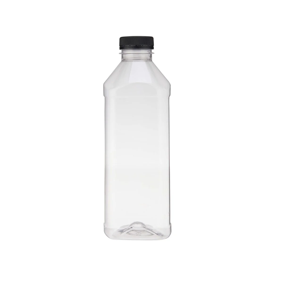 Plastic Square Bottle with Black Cap - Image 17