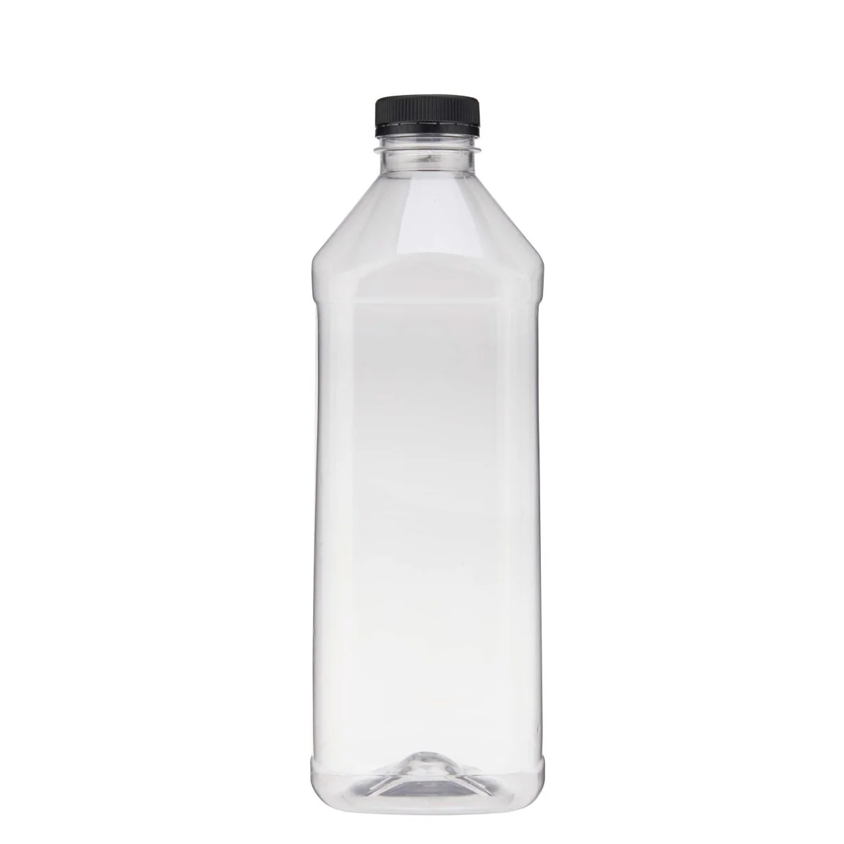 Plastic Square Bottle with Black Cap - Image 19