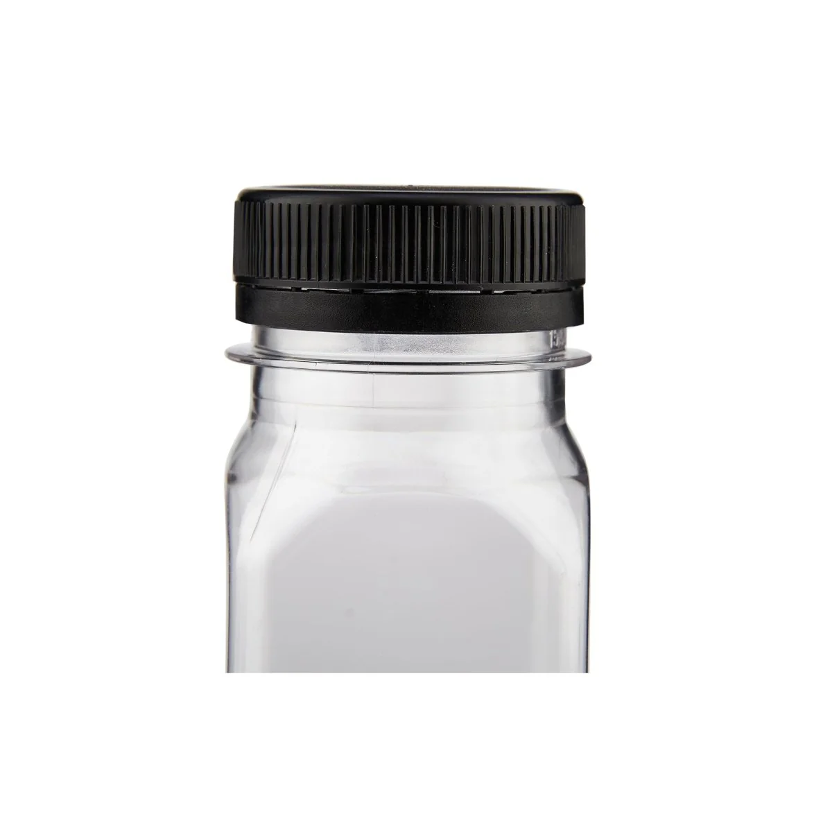 Plastic Square Bottle with Black Cap - Image 3