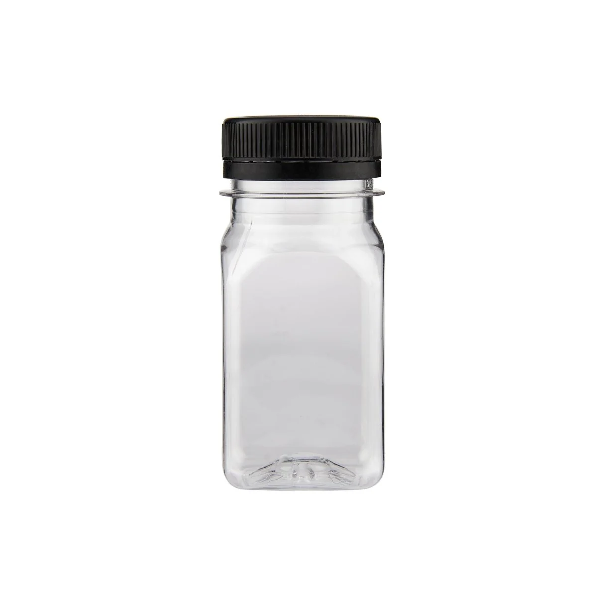 Plastic Square Bottle with Black Cap - Image 4