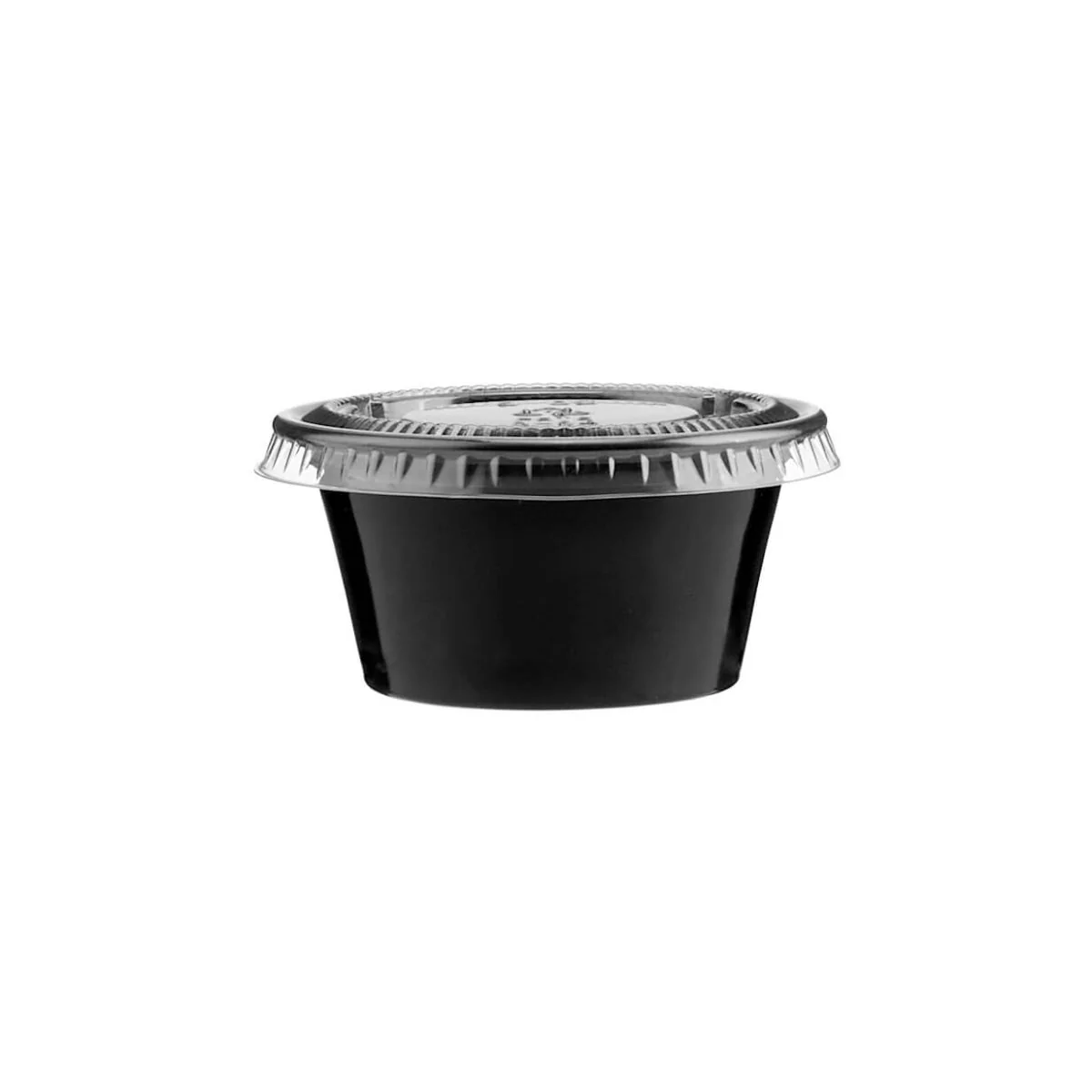 PP Black Base Portion Cup with Lid - Image 4