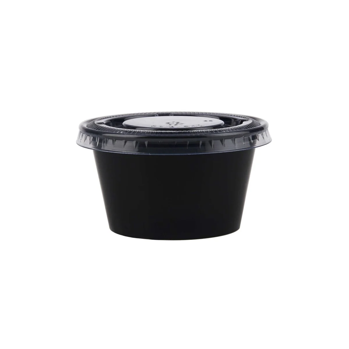 PP Black Base Portion Cup with Lid - Image 6