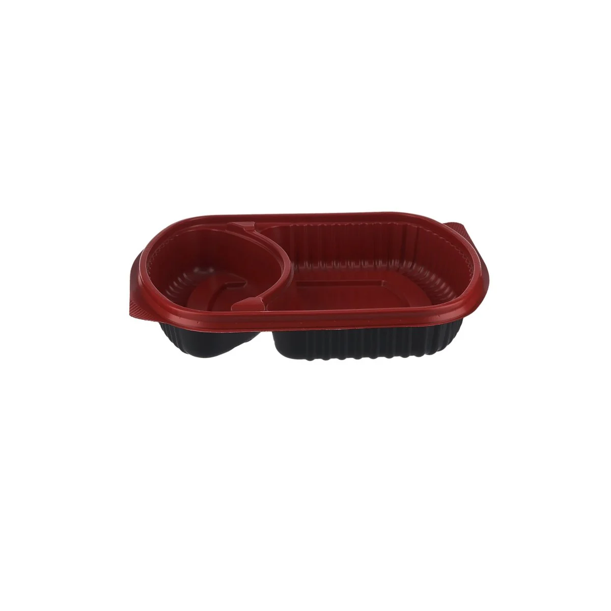 Red & Black Base Rectangular 2-Compartment Container With Lid 250 Pieces - Image 5