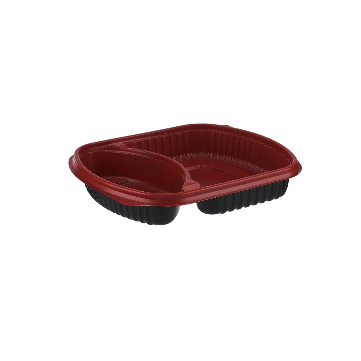 Red & Black Base Rectangular 2-Compartment Container With Lid 250 Pieces - Image 6