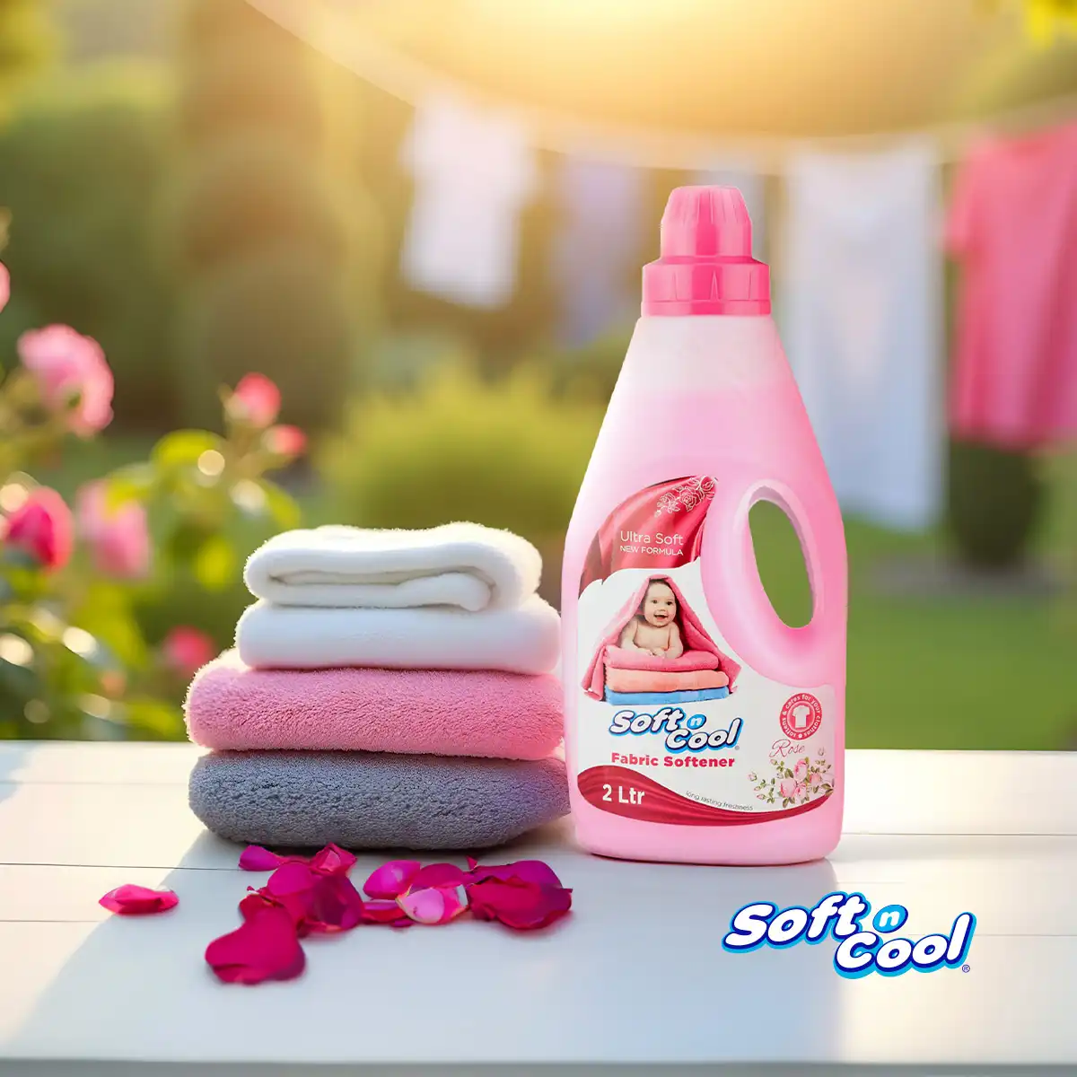 Rose Fabric Softener Washing Liquid 2 Liters - Image 2