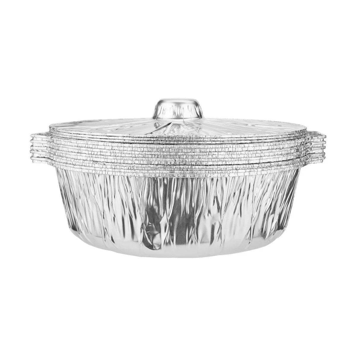 Round Aluminium Pot Container With Lid - Image 23
