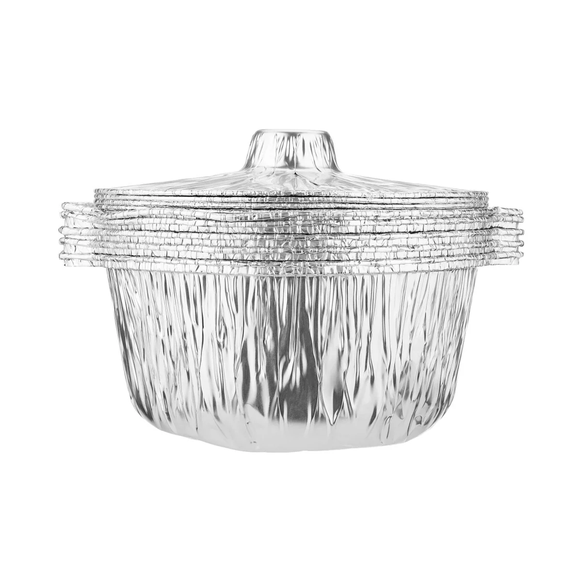 Round Aluminium Pot Container With Lid - Image 3