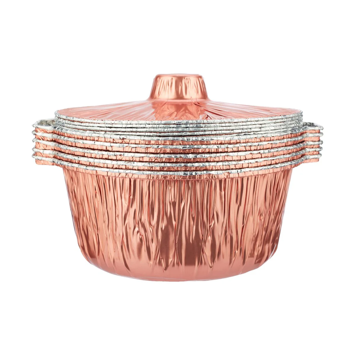 Round Aluminium Pot Container With Lid - Image 36