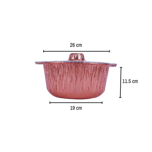 Round Aluminium Pot Container With Lid - Image 41