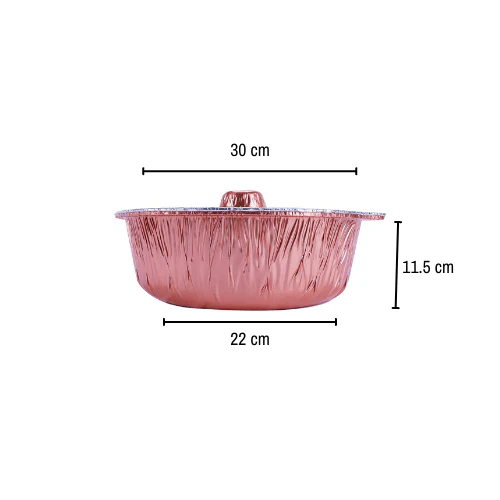 Round Aluminium Pot Container With Lid - Image 45