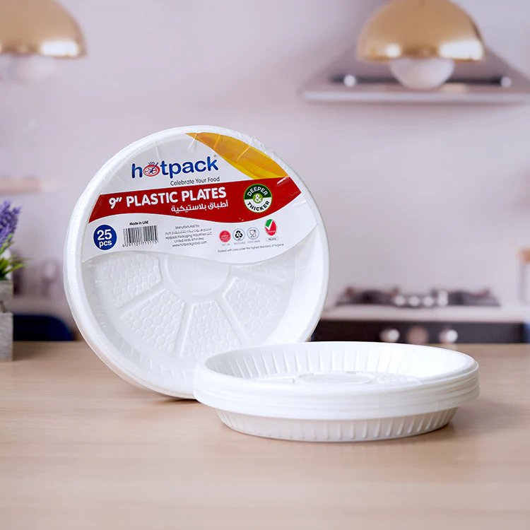 Round Plastic Plate White - Image 2