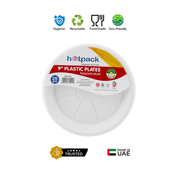 Round Plastic Plate White - Image 3