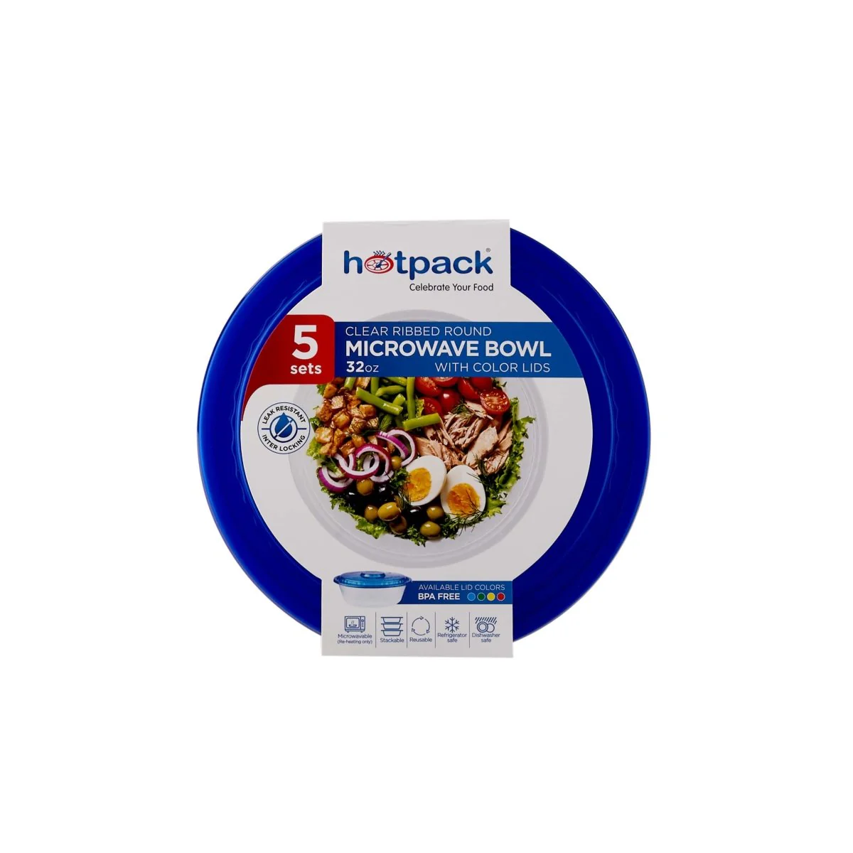 Round Ribbed Microwave Bowl With Color Lid - Image 15