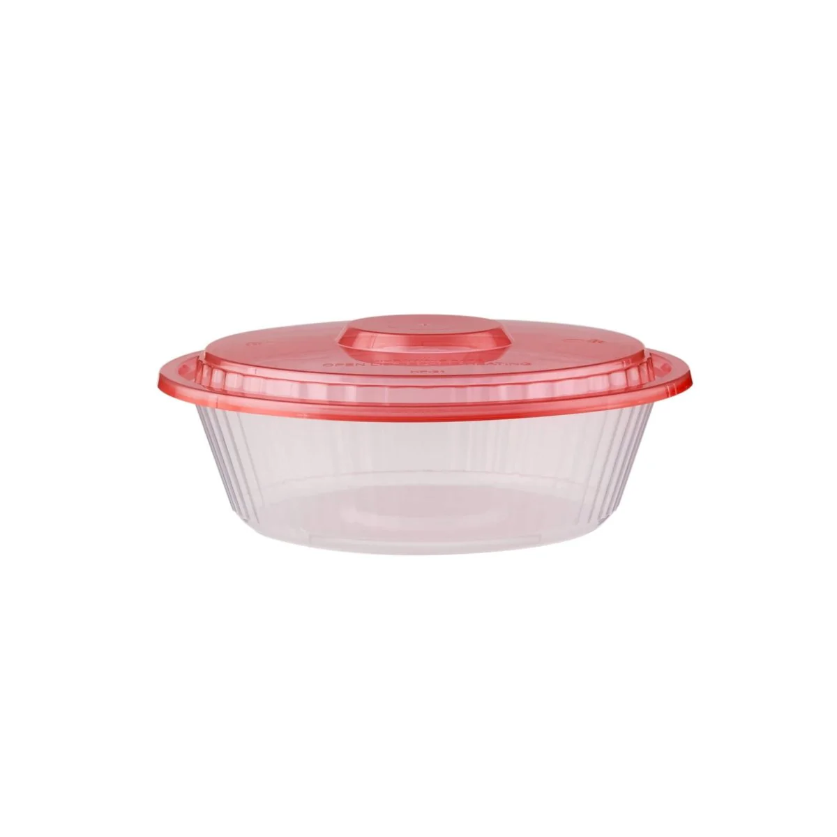 Round Ribbed Microwave Bowl With Color Lid - Image 25