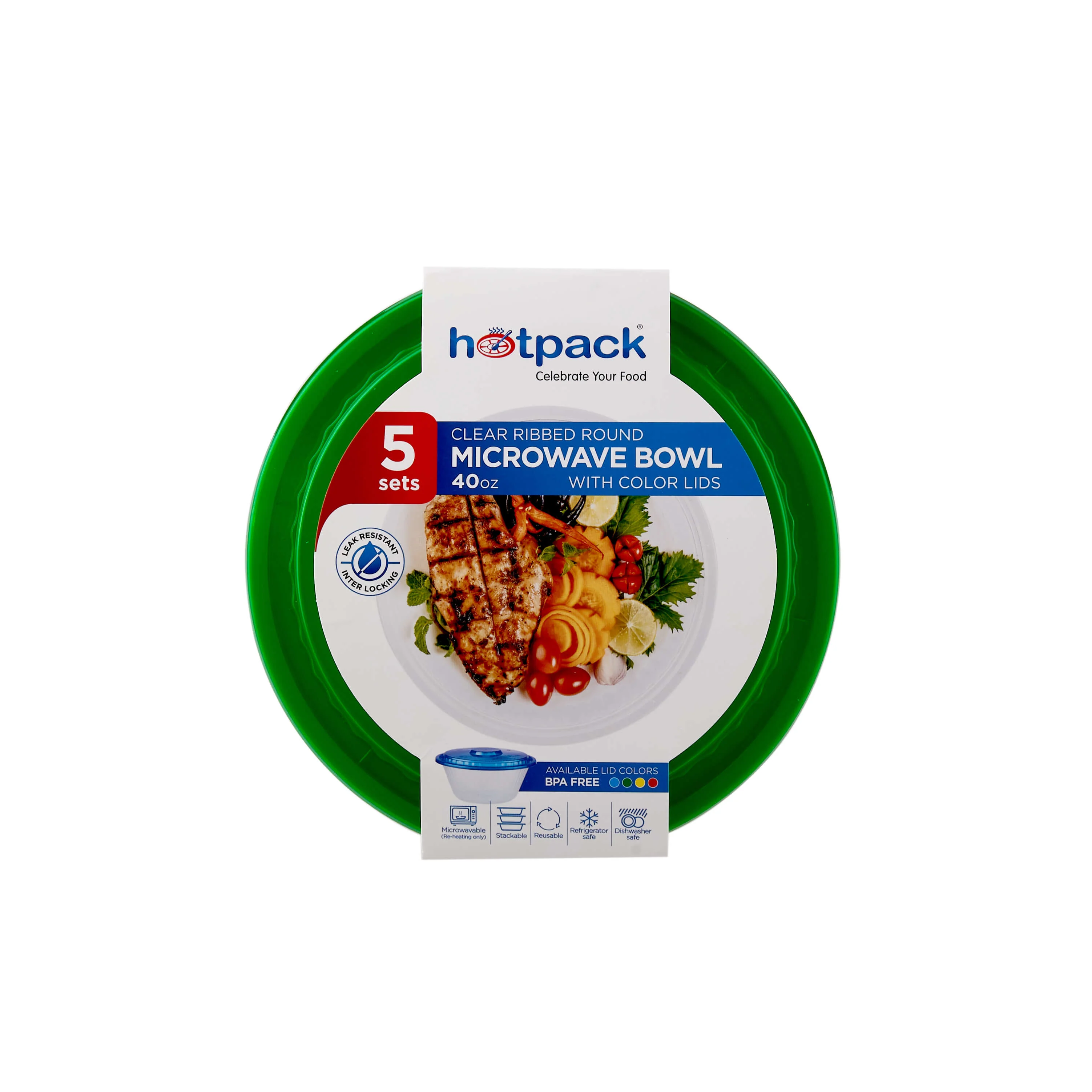 Round Ribbed Microwave Bowl With Color Lid - Image 39