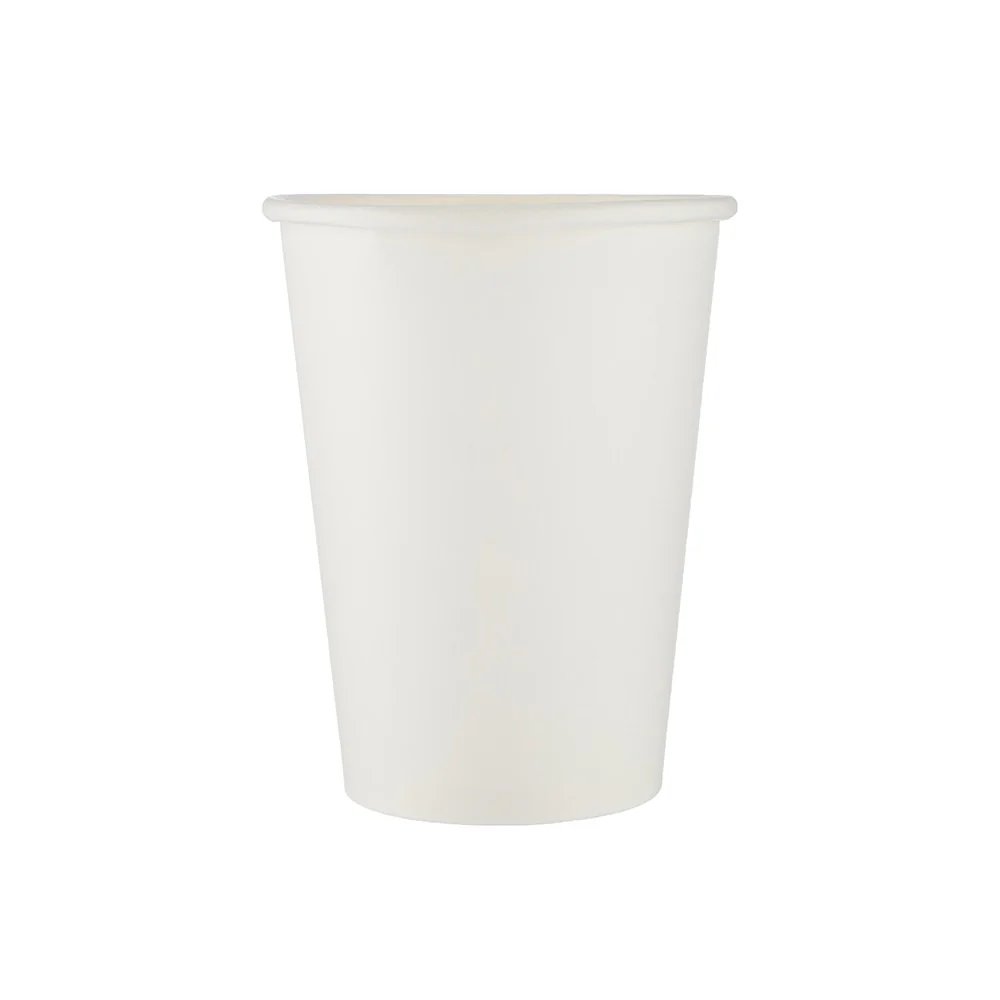 Single Wall White Paper Cup With Black Lid - Image 5