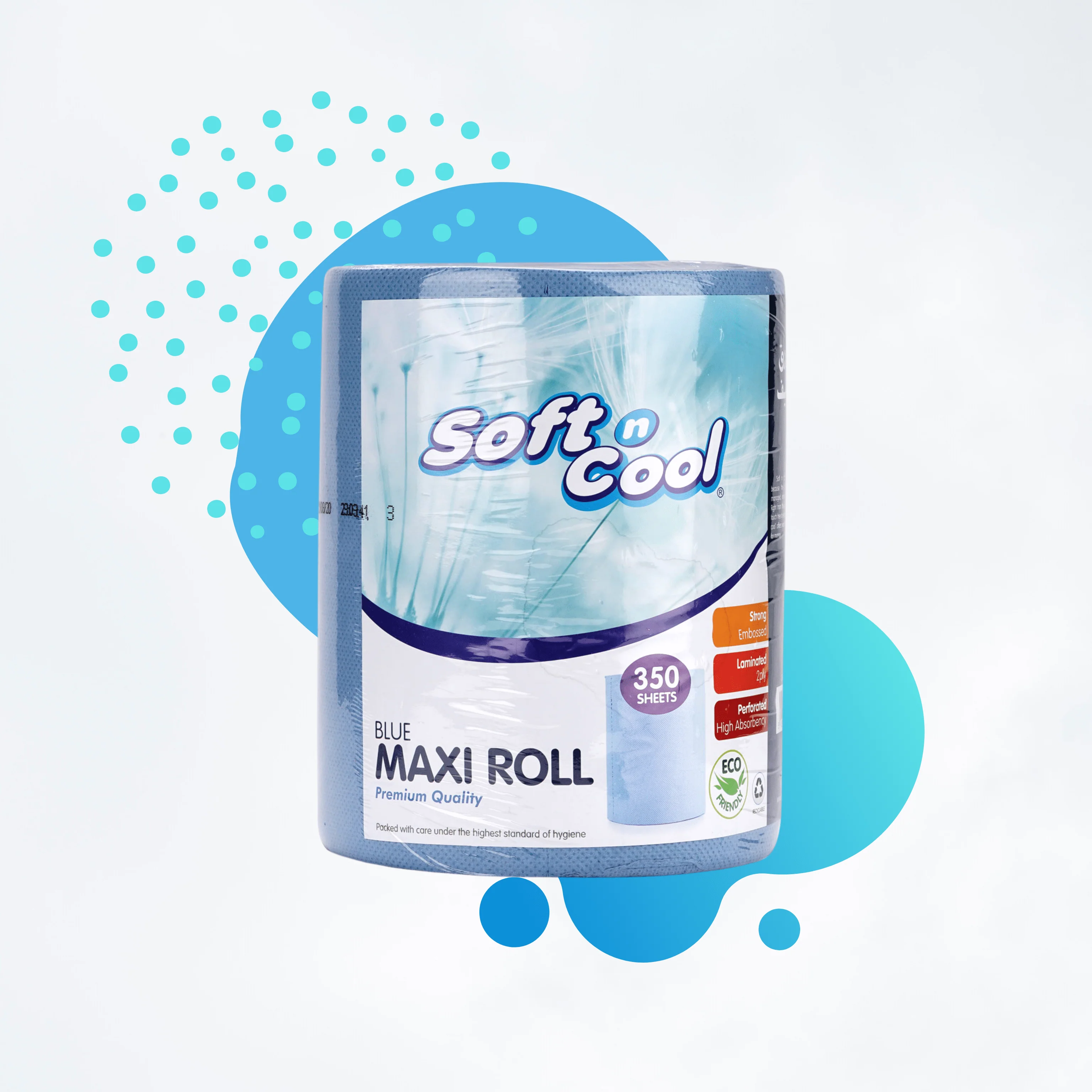 Soft n Cool Blue Maxi Roll 350 Sheets 6 Rolls - Image 2