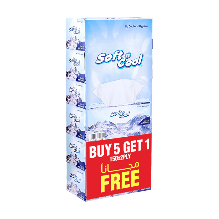 Soft n Cool Facial Tissue 200 Sheets x 2 Ply 5 Boxes + 150 sheets x 2 Ply 1 Box - Image 3