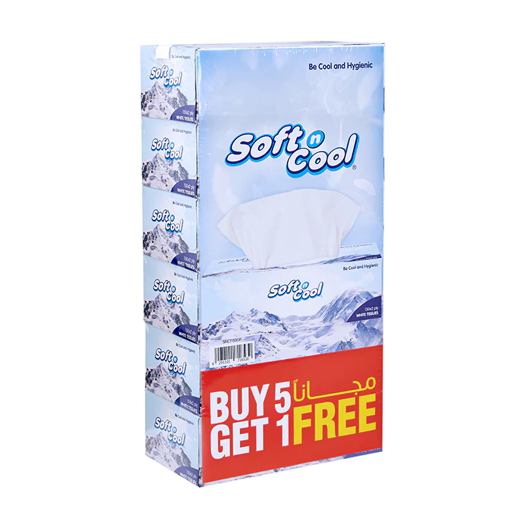 Soft n Cool Facial Tissue 5 + 1 Free 150 Sheets x 2 Ply - Image 17