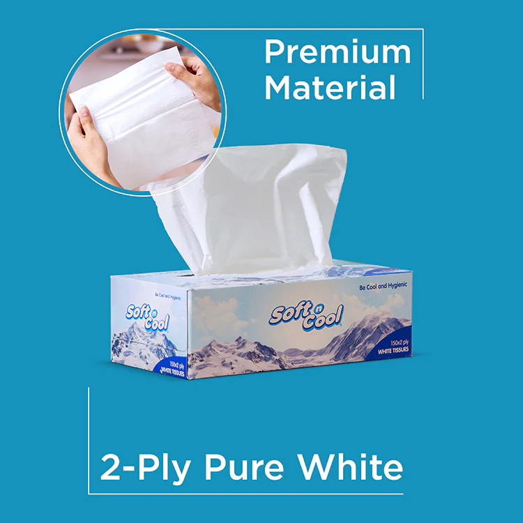 Soft n Cool Facial Tissue 5 + 1 Free 150 Sheets x 2 Ply - Image 5
