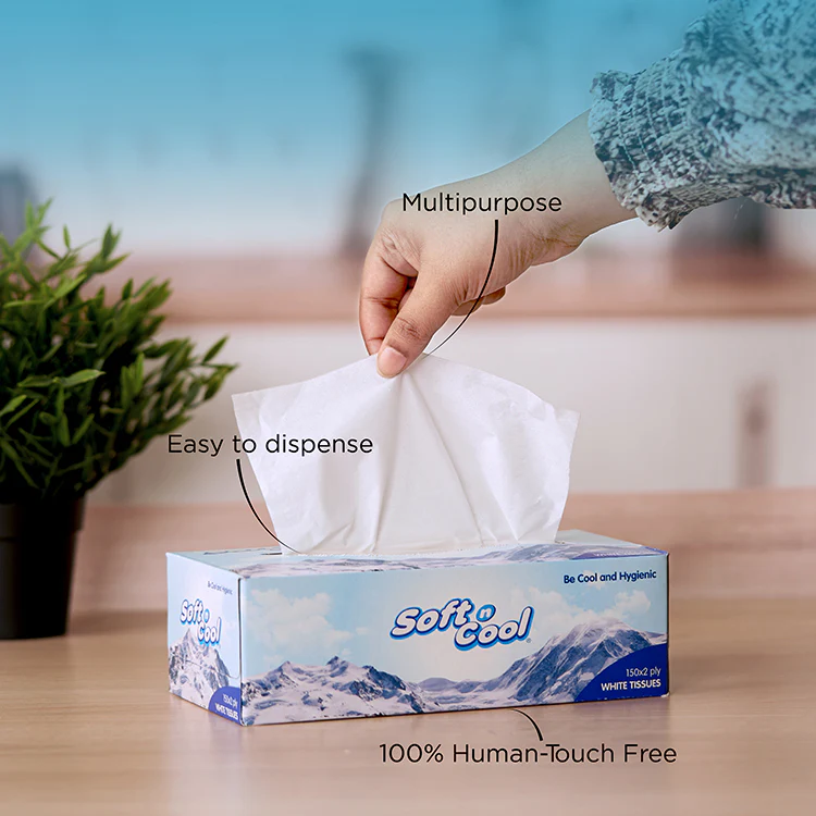 Soft n Cool Facial Tissue 5 + 1 Free 150 Sheets x 2 Ply - Image 8