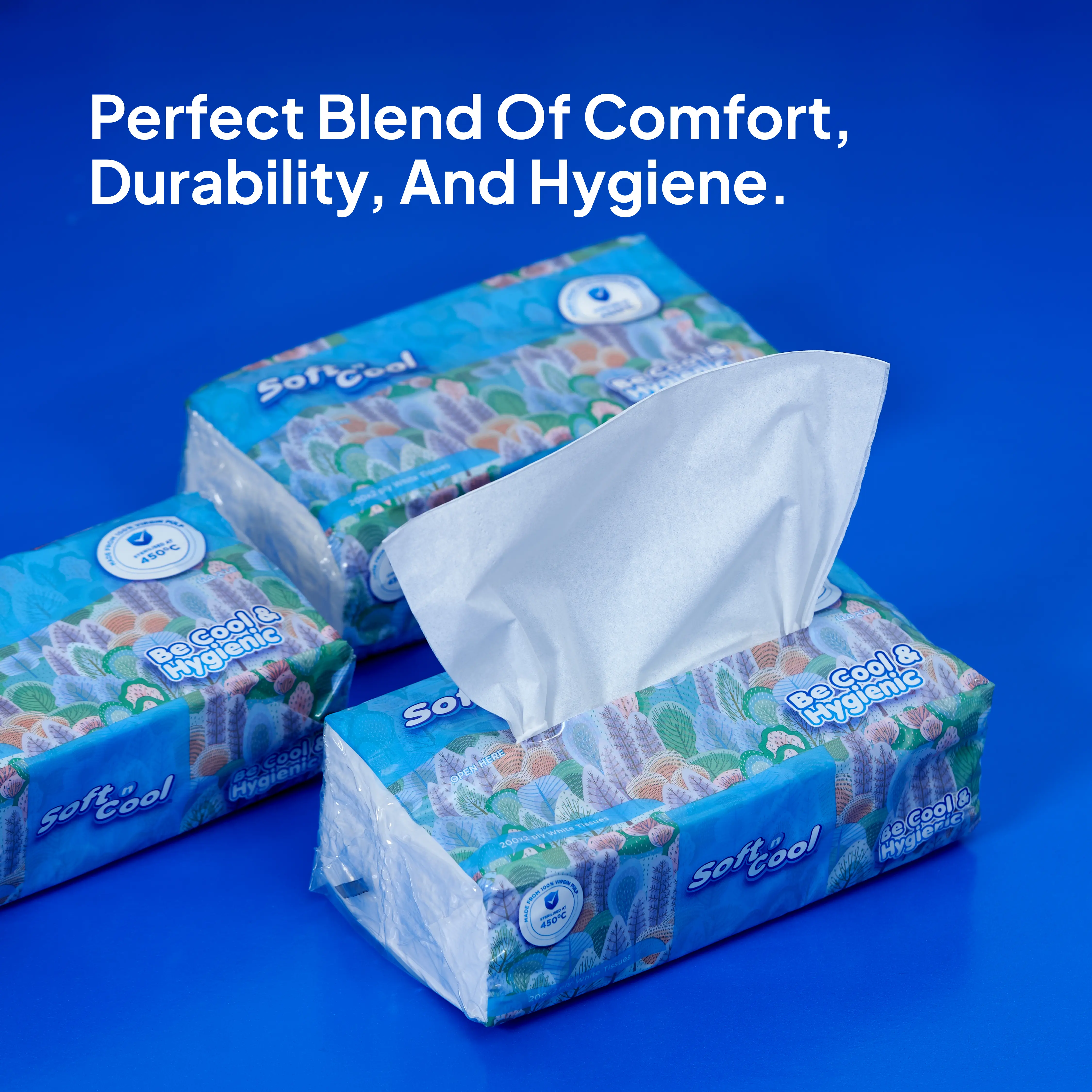 Soft n Cool Facial Tissue Nylon Pack 200 Sheets x 2 ply - Image 4