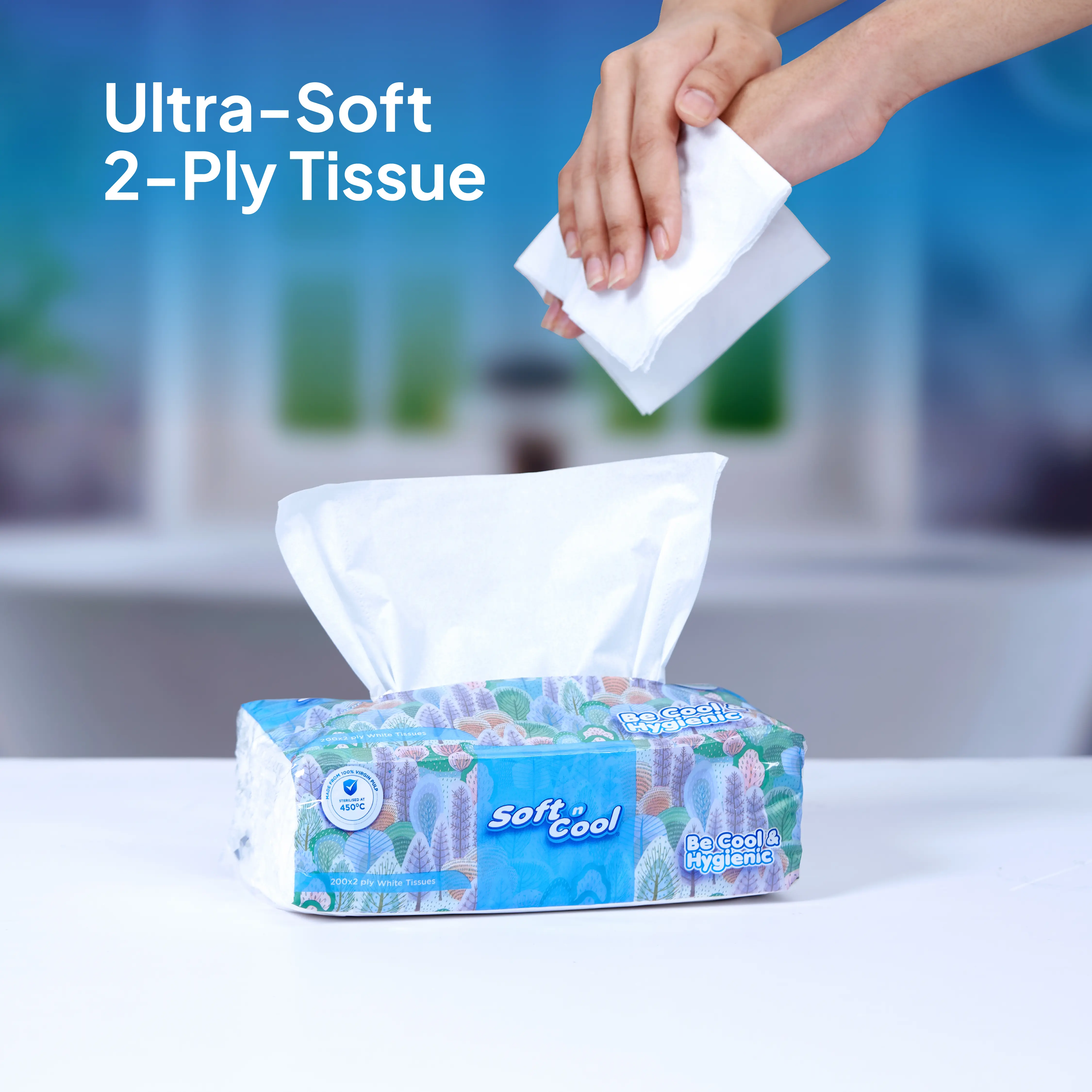 Soft n Cool Facial Tissue Nylon Pack 200 Sheets x 2 ply - Image 7