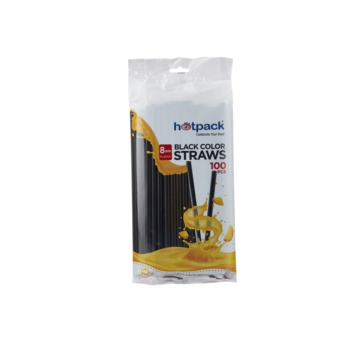 Straight Black Straw 8 mm