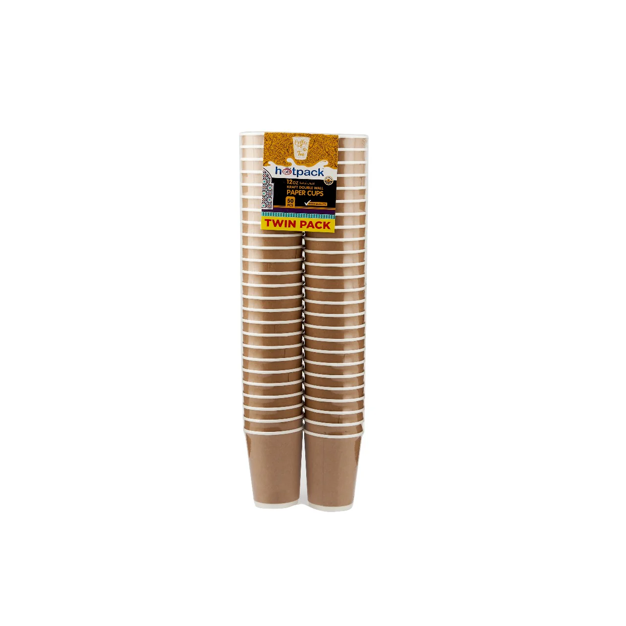 Twin Pack 12 Oz Kraft Double Wall Paper Cup