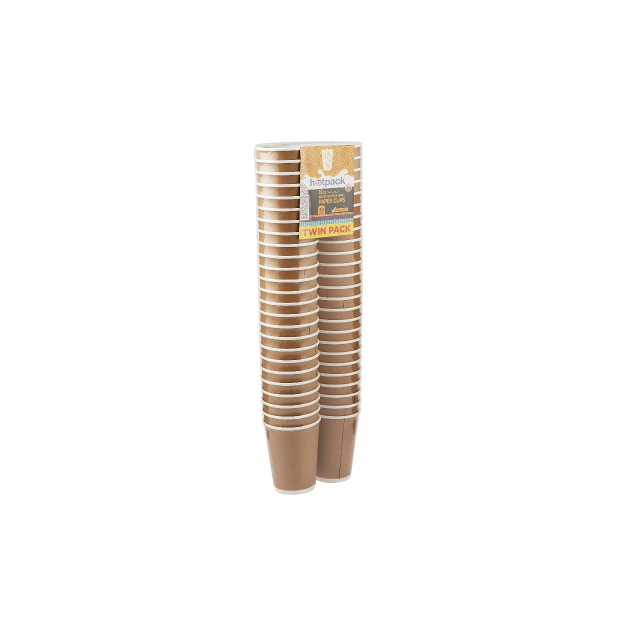 Twin Pack 12 Oz Kraft Double Wall Paper Cup - Image 3