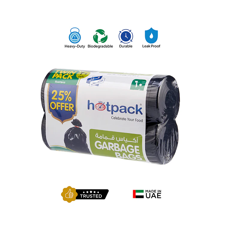 Twin Pack Garbage Roll Black 65x95cm 30 Gallon 25 % off - Image 4