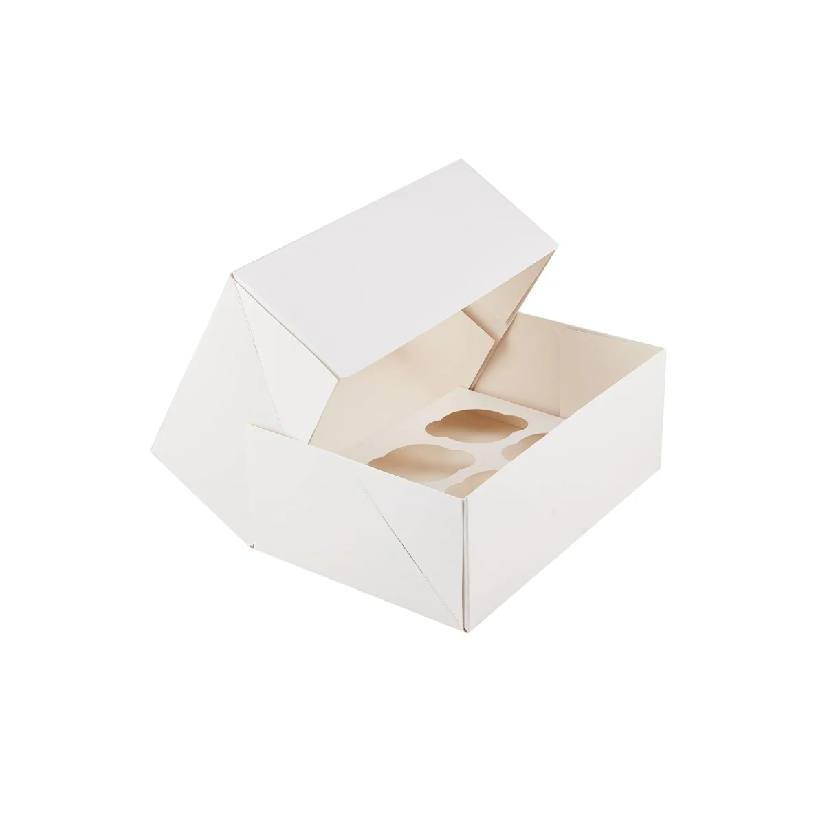 White Cup Cake Box with Inserts - Image 2