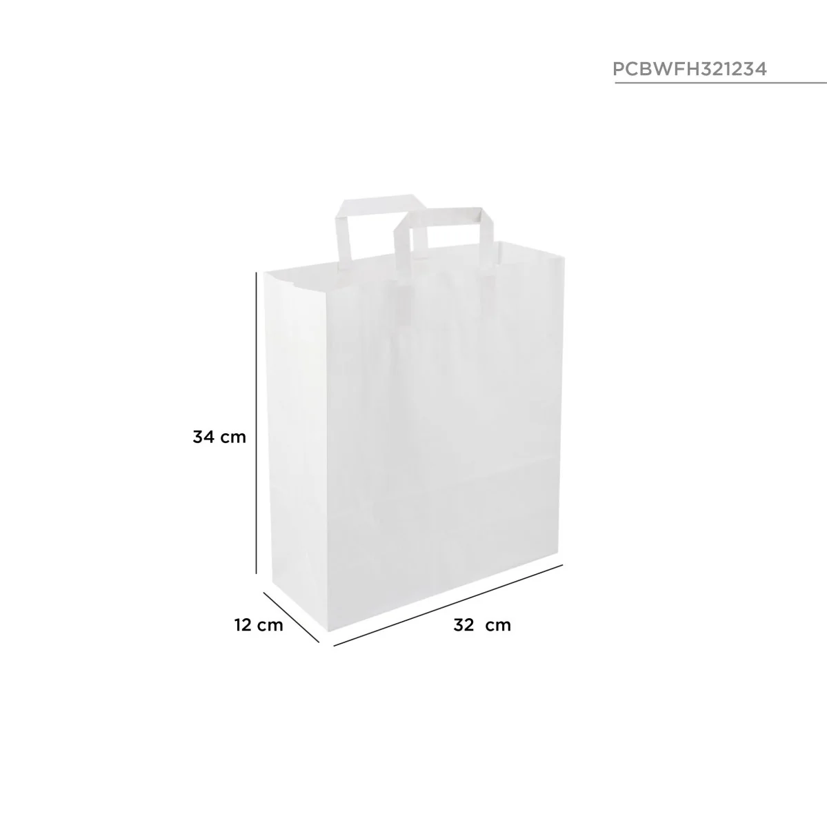 White Flat Handle Paper Bag - Image 15