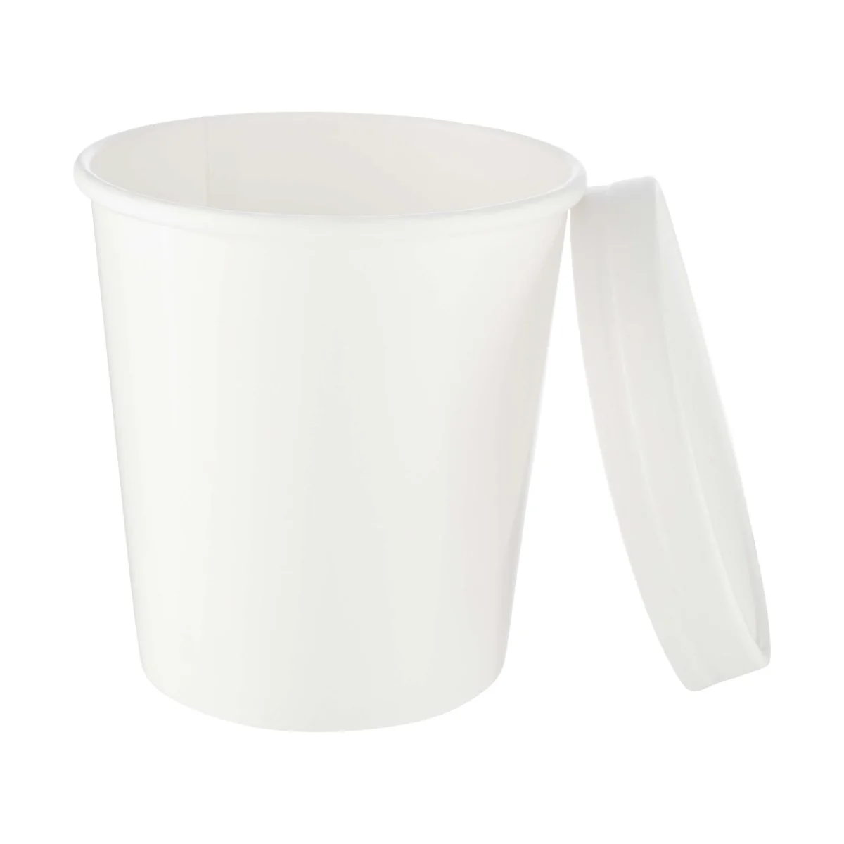 White Paper Noodle Bowl with Paper Lid - Image 11