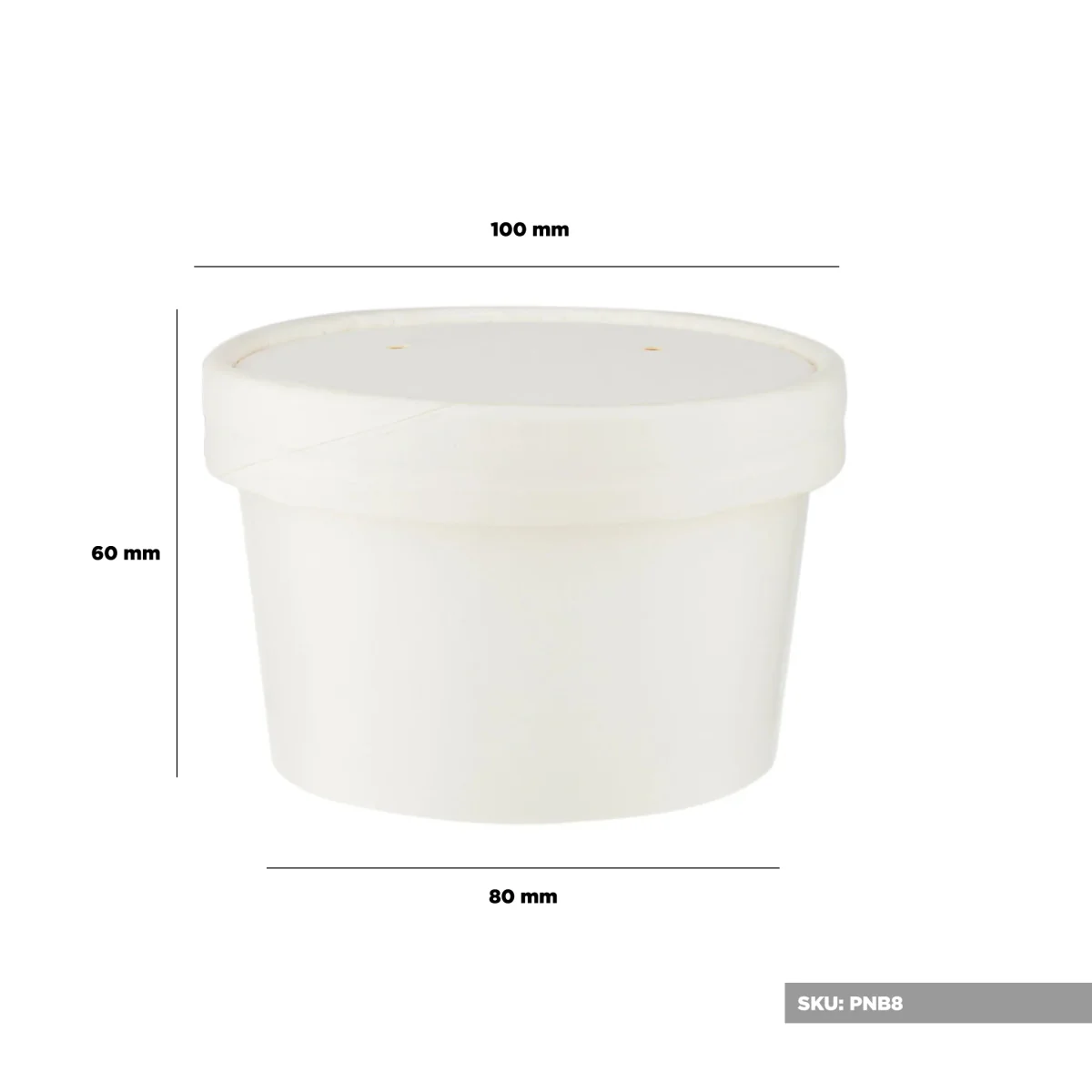 White Paper Noodle Bowl with Paper Lid - Image 2